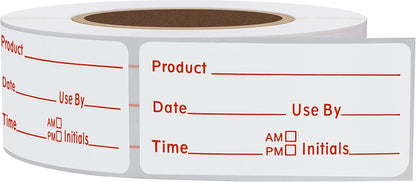 500pcs Freezer Labels for Food Storage Removable FIFO Use By Food Preparation Stickers Prep Date 1 x 2 Inch Labels (Red)