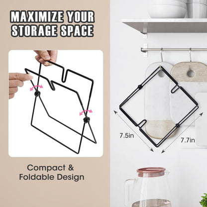 Versatile Metal Zip Lock Bag Holder with Artistic Iron Craftsmanship for Leakproof and Effortless One-Handed Packing, Sized for Kitchen and Household Use (7.1"D x 4.3"W x 6.7"H)