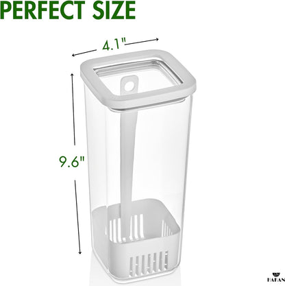 Herb Keeper for Refrigerator | Vegetable Containers for Fridge | Herb Saver with Water Reservoir Case and Strainer | Vegetable Preservation Container for Mint, Parsley, 1.8 qt