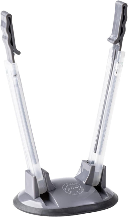 Freezer Bag Holder Stand (2 Pack) | Freezer Bag Stands | Ziplock Bag Holder for Filling | Adjustable Hands-Free Rack Clip | Meal Prep Bag Stand | Non-Slip Rubber Base (Grey)