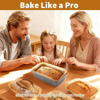 100 Pcs Loaf Pan Liners for Baking Bread 9x5 Inch, Disposable Non-Stick Bread Pan Liners, Pre Formed Rectangle Parchment Paper, Perfect for Baking Banana Bread, Cakes, Sourdough Bread(Brown)