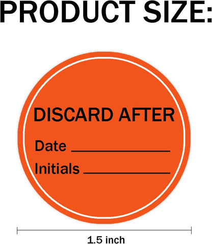 Discard After Date Expiration Stickers 1.5 Inch Food Freshness Labels/Medication Expiration Stickers for Pharmacies, Bakeries, Healthcare 500Pcs/Roll