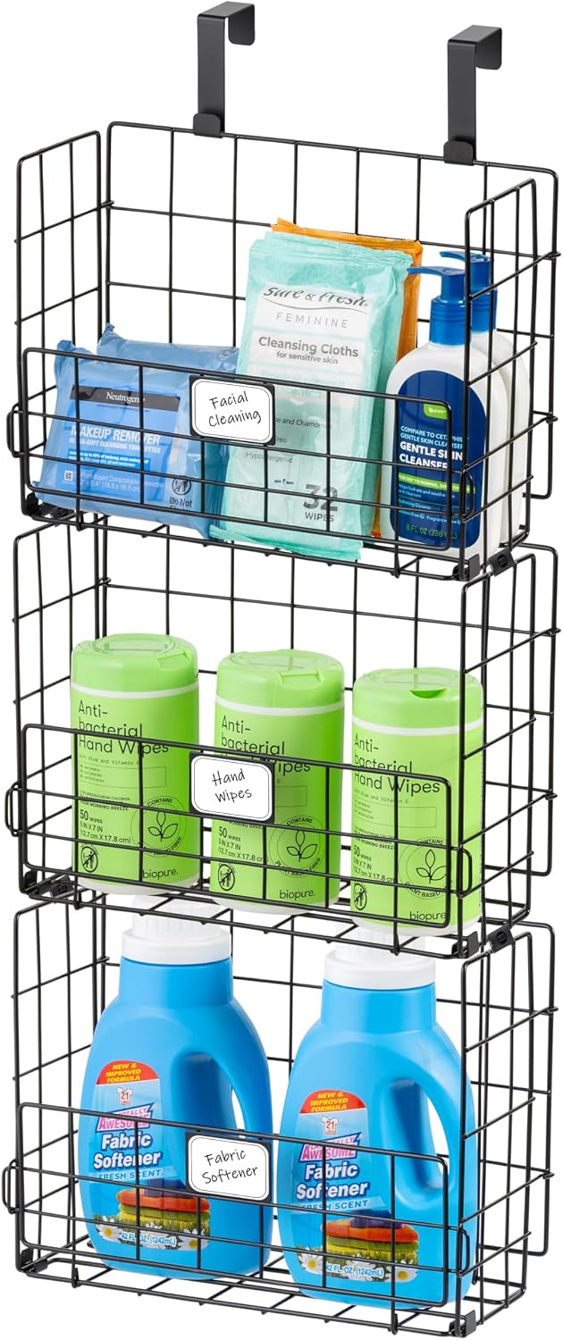 Over The Door Organizer, Hanging or Wall Mount Wire Basket