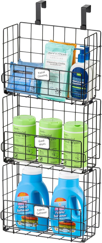 Over The Door Organizer, Hanging or Wall Mount Wire Basket
