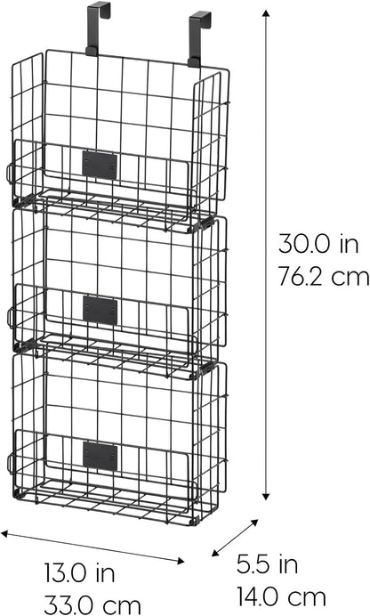 Over The Door Organizer, Hanging or Wall Mount Wire Basket
