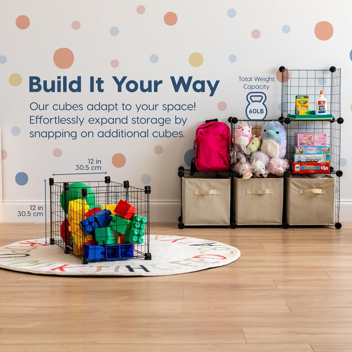 Over The Door Organizer, Hanging or Wall Mount Wire Basket