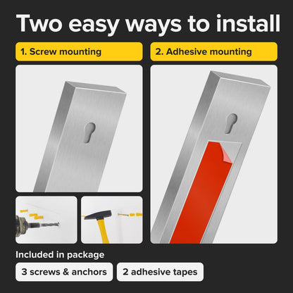 Steel Magnetic Knife Holder Strip for Wall, No Screws, 10" (25cm)