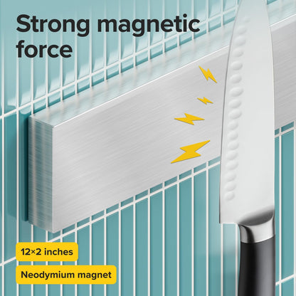 Steel Magnetic Knife Holder Strip for Wall, No Screws, 10" (25cm)