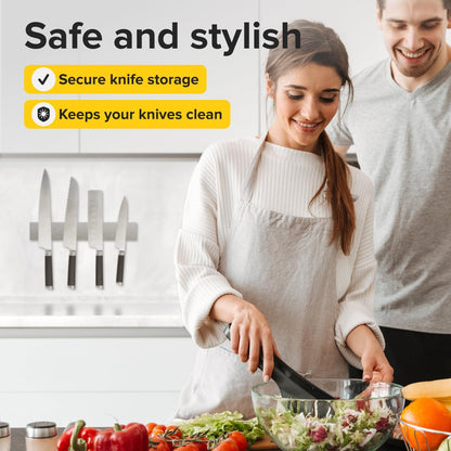 Steel Magnetic Knife Holder Strip for Wall, No Screws, 10" (25cm)
