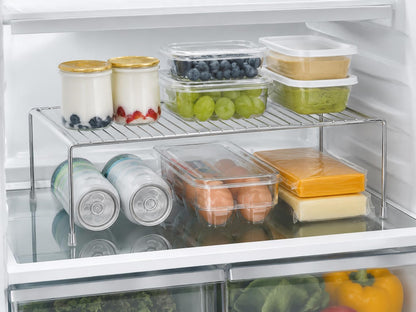 Set of 6 Large (15.7 x 9.4 Inch) Kitchen Cabinet Organizer Shelf, Wire Freezer Storage Shelves Rack, Rustproof Steel Metal Shelf Riser for Dish Plates Pantry Cupboard Organization, White