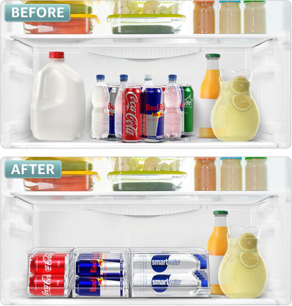 Fridge & Pantry Can Organizer - 3 Size Dispenser for Standard, Skinny Cans & Water Bottles