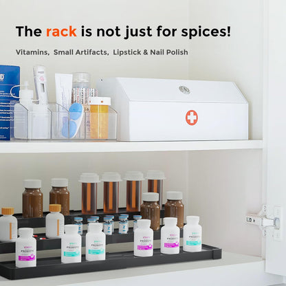 Expandable Spice Rack Organizer for Cabinet - 3 Tier Adjustable Cabinet Spice Organizer Easy Visibility - Spice Organizer for Cabinet Countertop Cupboard Pantry Organization (White)