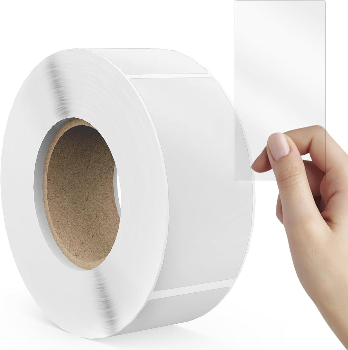 500 Pcs 3.2"x1.2" Thicken Clear Label Protectors for Protecting Barcode Library Book Back Backbone, Waterproof Adhesive Wafer Seals Stickers for Numbers Clothes Food Labels Laboratory Office