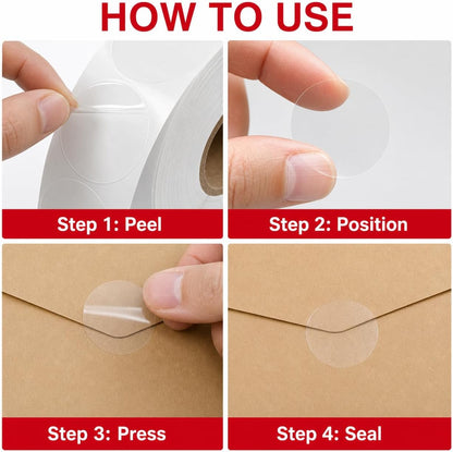 500 Pcs 3.2"x1.2" Thicken Clear Label Protectors for Protecting Barcode Library Book Back Backbone, Waterproof Adhesive Wafer Seals Stickers for Numbers Clothes Food Labels Laboratory Office