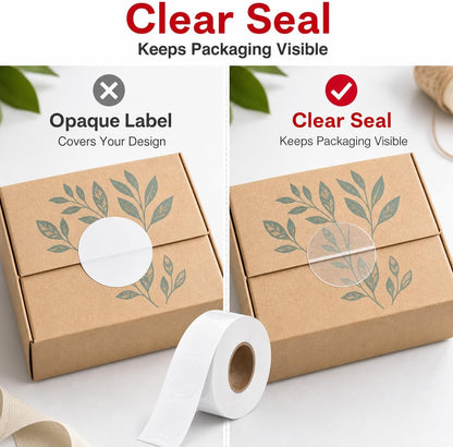 500 Pcs 3.2"x1.2" Thicken Clear Label Protectors for Protecting Barcode Library Book Back Backbone, Waterproof Adhesive Wafer Seals Stickers for Numbers Clothes Food Labels Laboratory Office