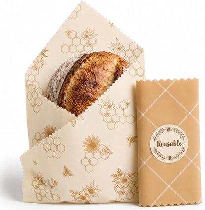Beeswax Wraps for Food - XL Beeswax Bread Wrap, Reusable