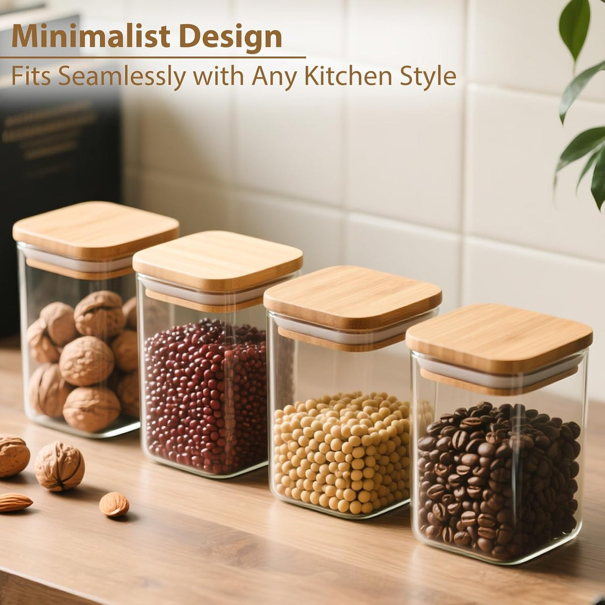 12 Pack 4 oz Square Glass Spice Jars with Lids and Labels – Airtight Small Seasoning Containers Set, Clear Glass Storage Jars for Seasoning, Spices, Kitchen Pantry Organization
