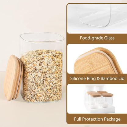 12 Pack 4 oz Square Glass Spice Jars with Lids and Labels – Airtight Small Seasoning Containers Set, Clear Glass Storage Jars for Seasoning, Spices, Kitchen Pantry Organization