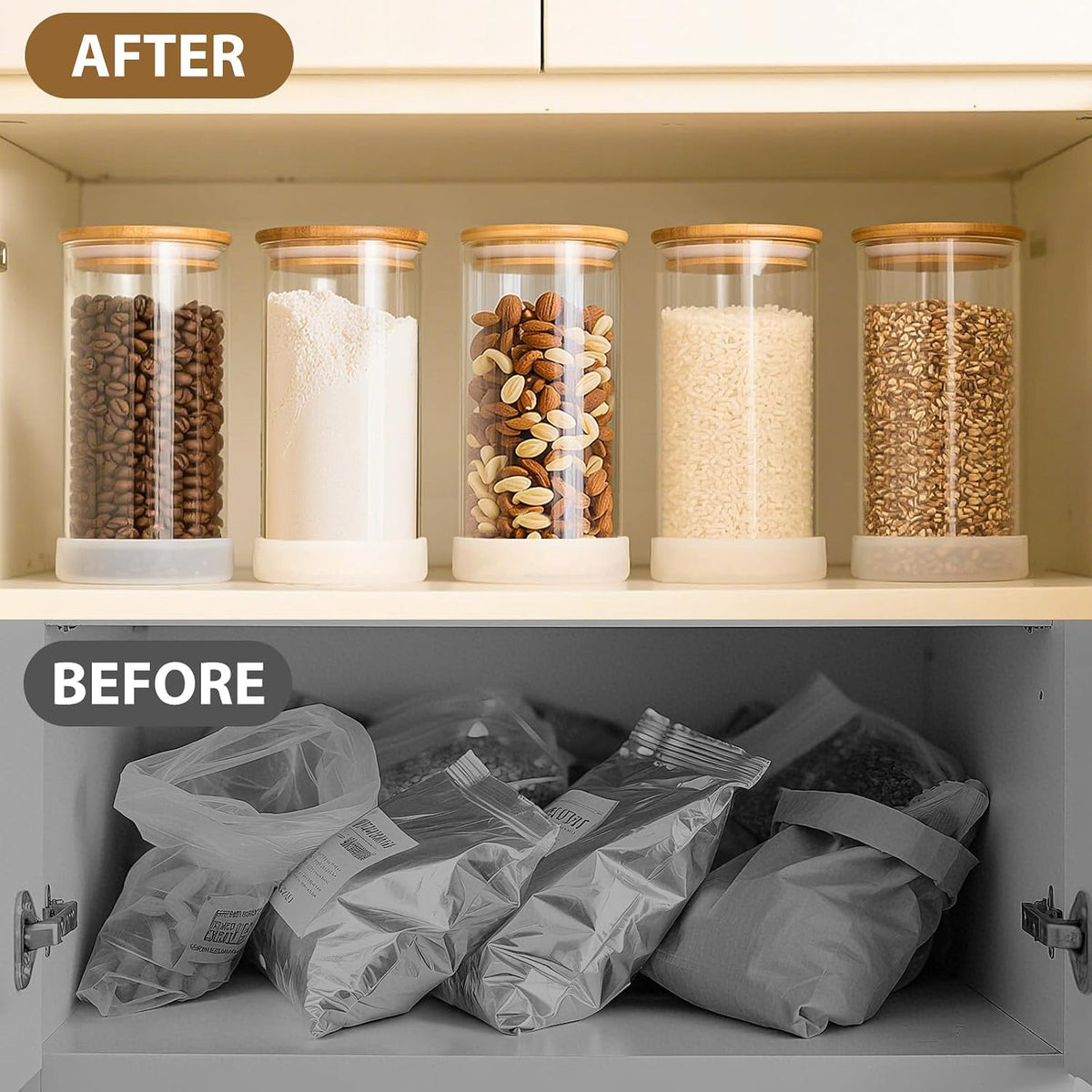 12 Pack 4 oz Square Glass Spice Jars with Lids and Labels – Airtight Small Seasoning Containers Set, Clear Glass Storage Jars for Seasoning, Spices, Kitchen Pantry Organization