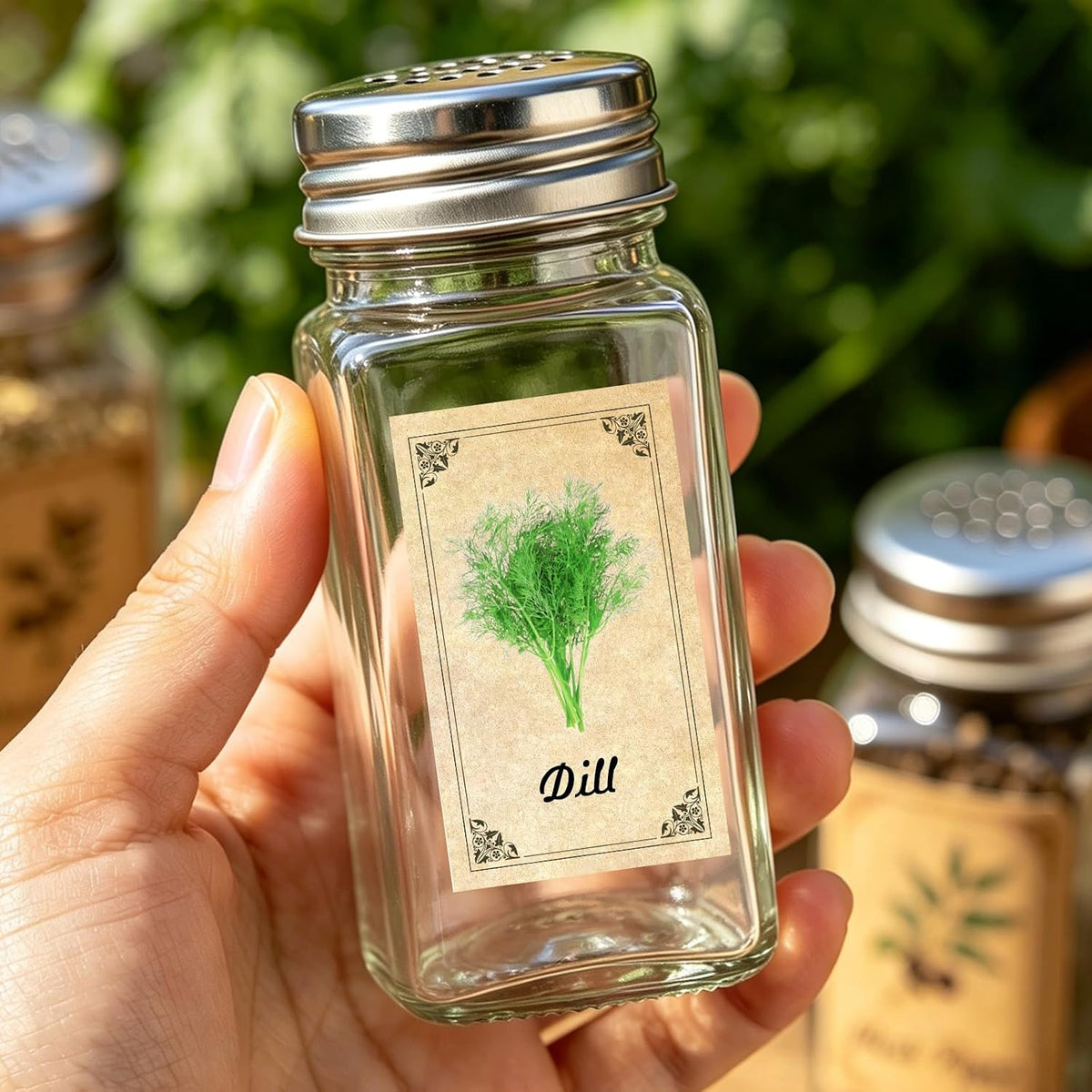 96 Pcs Herb and Spice Jar Labels, Vintage Apothecary Label, Plant Stickers for Herb Spice Cabinet Organization, 1.4 x 2.4 Inch