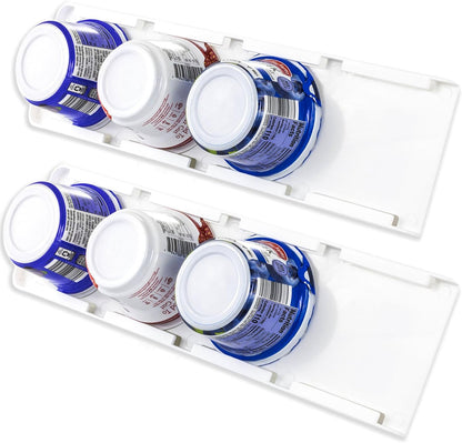 Yogurt Organizer for Fridge - Hold 4 Wide-Mouth Greek Yogurt Cups - Peel and Stick Yogurt Storage Organizer for Refrigerator - White