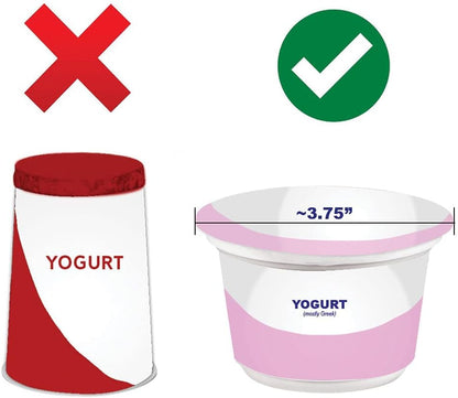 Yogurt Organizer for Fridge - Hold 4 Wide-Mouth Greek Yogurt Cups - Peel and Stick Yogurt Storage Organizer for Refrigerator - White