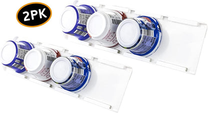 Yogurt Organizer for Fridge - Hold 4 Wide-Mouth Greek Yogurt Cups - Peel and Stick Yogurt Storage Organizer for Refrigerator - White