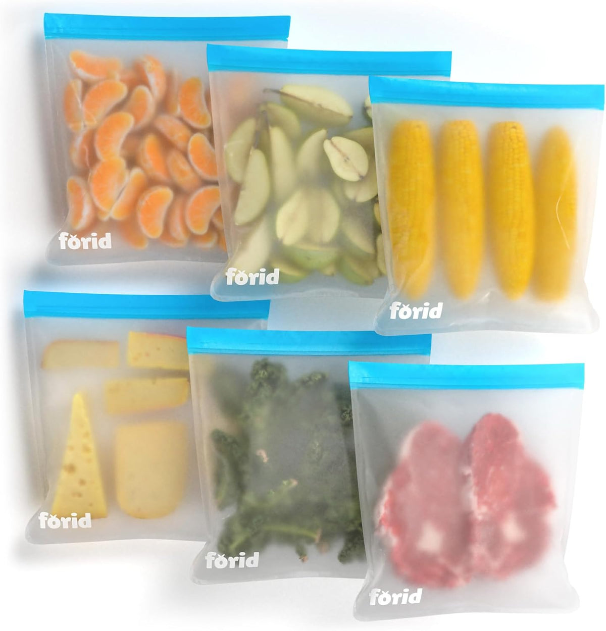 24 Pack Reusable Food Storage Bags, Silicone Gallon Freezer Bags, Sandwich Snack Resealable Lunch Bags, Extra Thick Leakproof for Marinate Food, Fruit Cereal Travel Items Home Kitchen