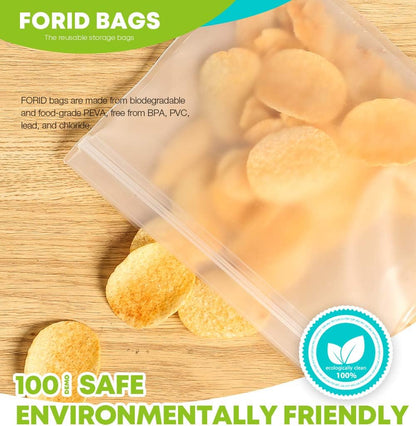 24 Pack Reusable Food Storage Bags, Silicone Gallon Freezer Bags, Sandwich Snack Resealable Lunch Bags, Extra Thick Leakproof for Marinate Food, Fruit Cereal Travel Items Home Kitchen