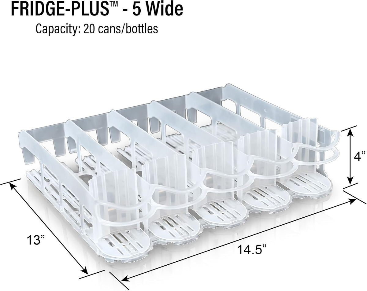 Fridge-Plus Drink Organizer for Refrigerator Storage - Soda Can Dispenser and Soda Can Organizer Rack for Bar Fridge (Pack of 1)