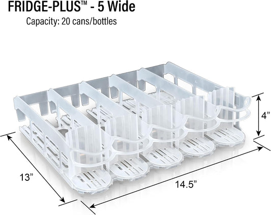 Fridge-Plus Drink Organizer for Refrigerator Storage - Soda Can Dispenser and Soda Can Organizer Rack for Bar Fridge (Pack of 1)