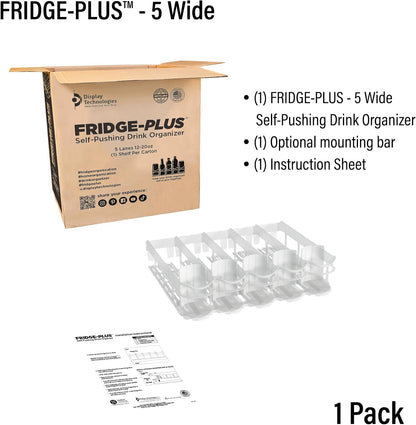 Fridge-Plus Drink Organizer for Refrigerator Storage - Soda Can Dispenser and Soda Can Organizer Rack for Bar Fridge (Pack of 1)