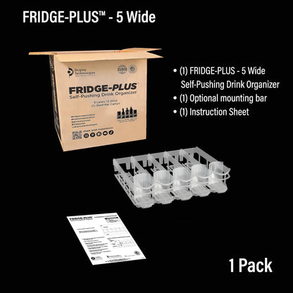 Fridge-Plus Drink Organizer for Refrigerator Storage - Soda Can Dispenser and Soda Can Organizer Rack for Bar Fridge (Pack of 1)