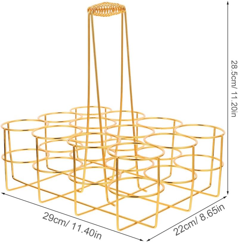 Beer Storage Rack Basket 12 Bottle Beer Holder with Handle Portable Rack Carrier for Bar Ktv Home Party Beverage Storage 11.41 X 8.66 X 11.22 in
