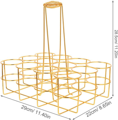 Beer Storage Rack Basket 12 Bottle Beer Holder with Handle Portable Rack Carrier for Bar Ktv Home Party Beverage Storage 11.41 X 8.66 X 11.22 in