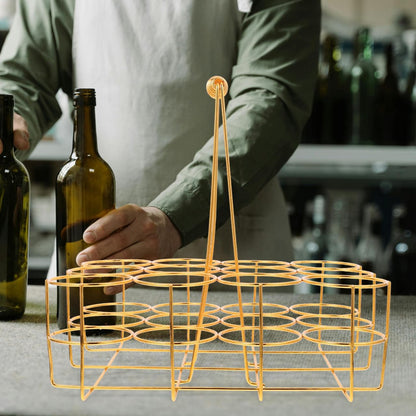 Beer Storage Rack Basket 12 Bottle Beer Holder with Handle Portable Rack Carrier for Bar Ktv Home Party Beverage Storage 11.41 X 8.66 X 11.22 in