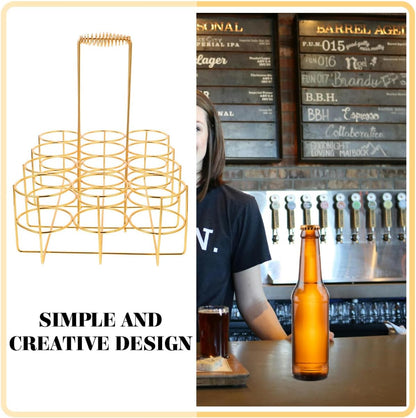 Beer Storage Rack Basket 12 Bottle Beer Holder with Handle Portable Rack Carrier for Bar Ktv Home Party Beverage Storage 11.41 X 8.66 X 11.22 in