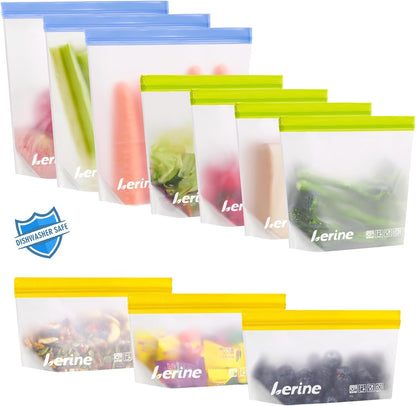 Stand Up Reusable Freezer Bags Dishwasher Safe, Muliticolor