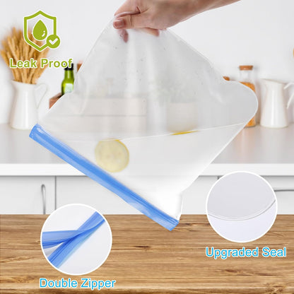 Stand Up Reusable Freezer Bags Dishwasher Safe, Muliticolor