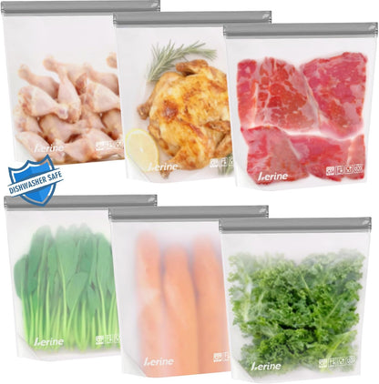 Stand Up Reusable Freezer Bags Dishwasher Safe, Muliticolor
