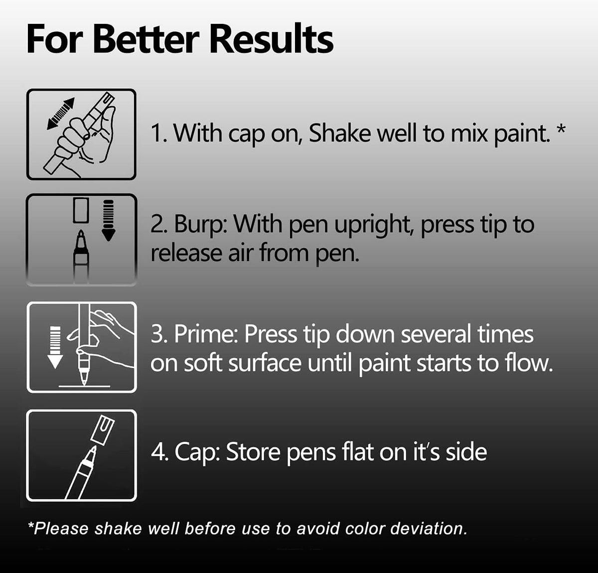 Acrylic Paint Markers Pens, White & Black 0.7mm Extra Fine Tip