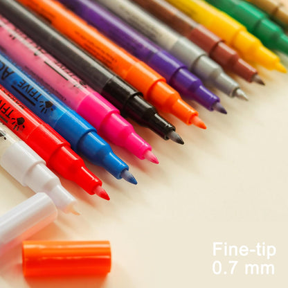 Acrylic Paint Markers Pens, White & Black 0.7mm Extra Fine Tip