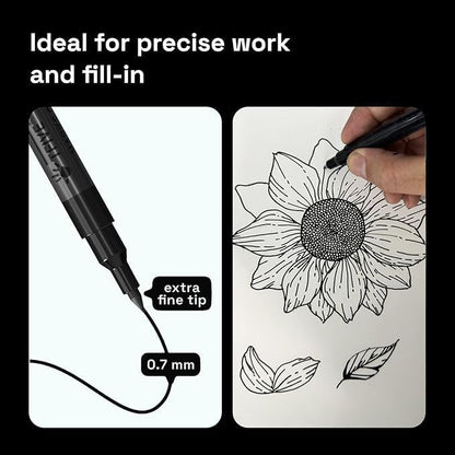 Acrylic Paint Markers Pens, White & Black 0.7mm Extra Fine Tip