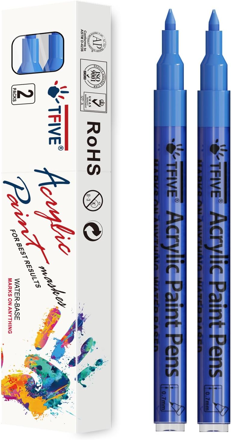 Acrylic Paint Markers Pens, White & Black 0.7mm Extra Fine Tip