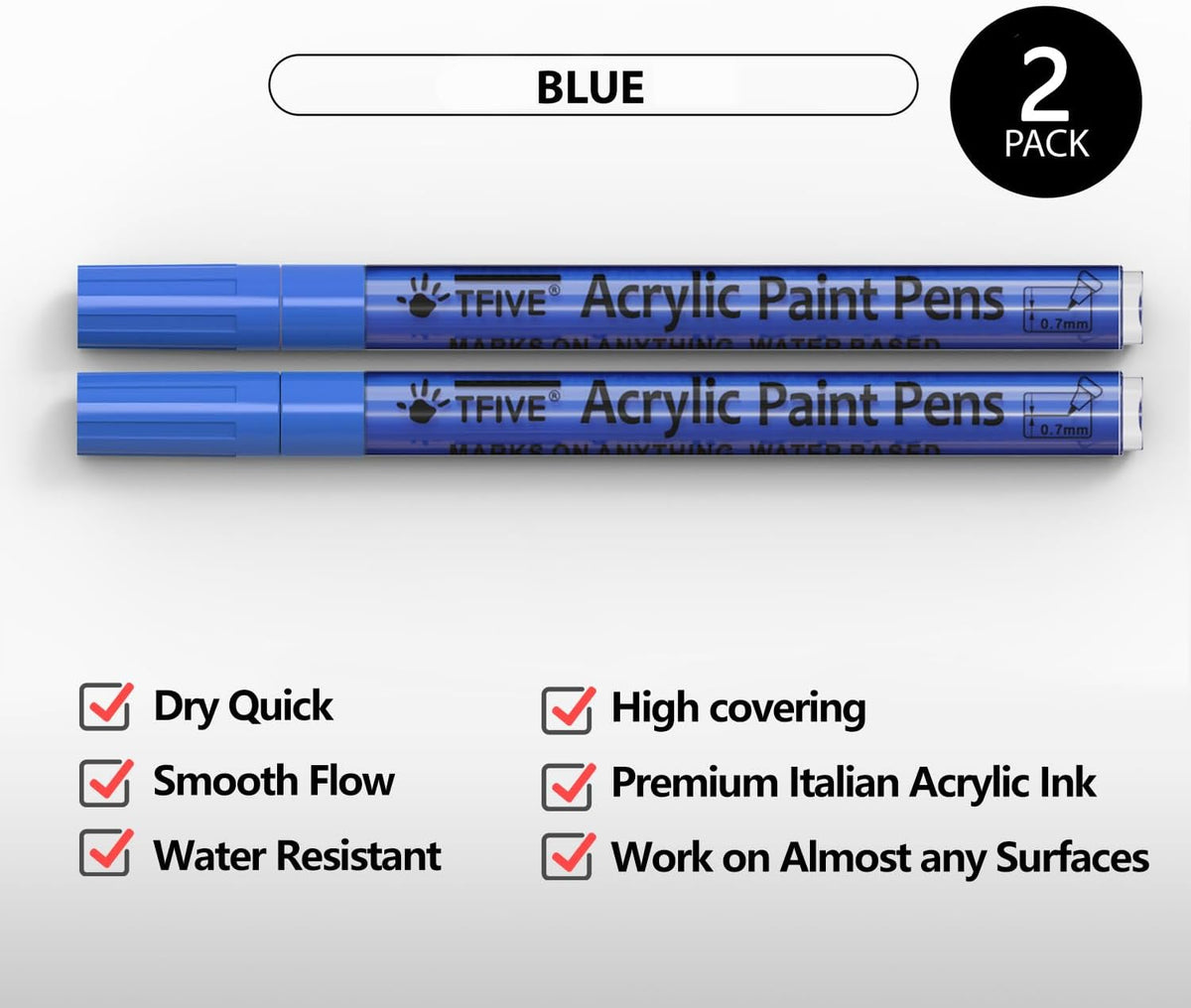 Acrylic Paint Markers Pens, White & Black 0.7mm Extra Fine Tip