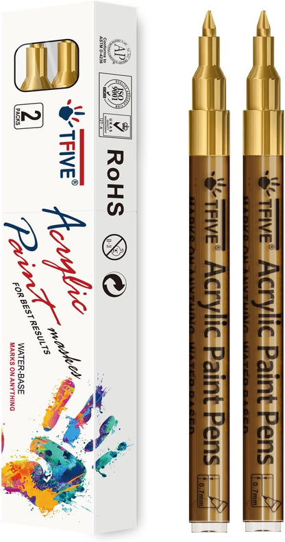 Acrylic Paint Markers Pens, White & Black 0.7mm Extra Fine Tip