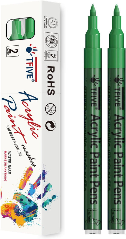 Acrylic Paint Markers Pens, White & Black 0.7mm Extra Fine Tip