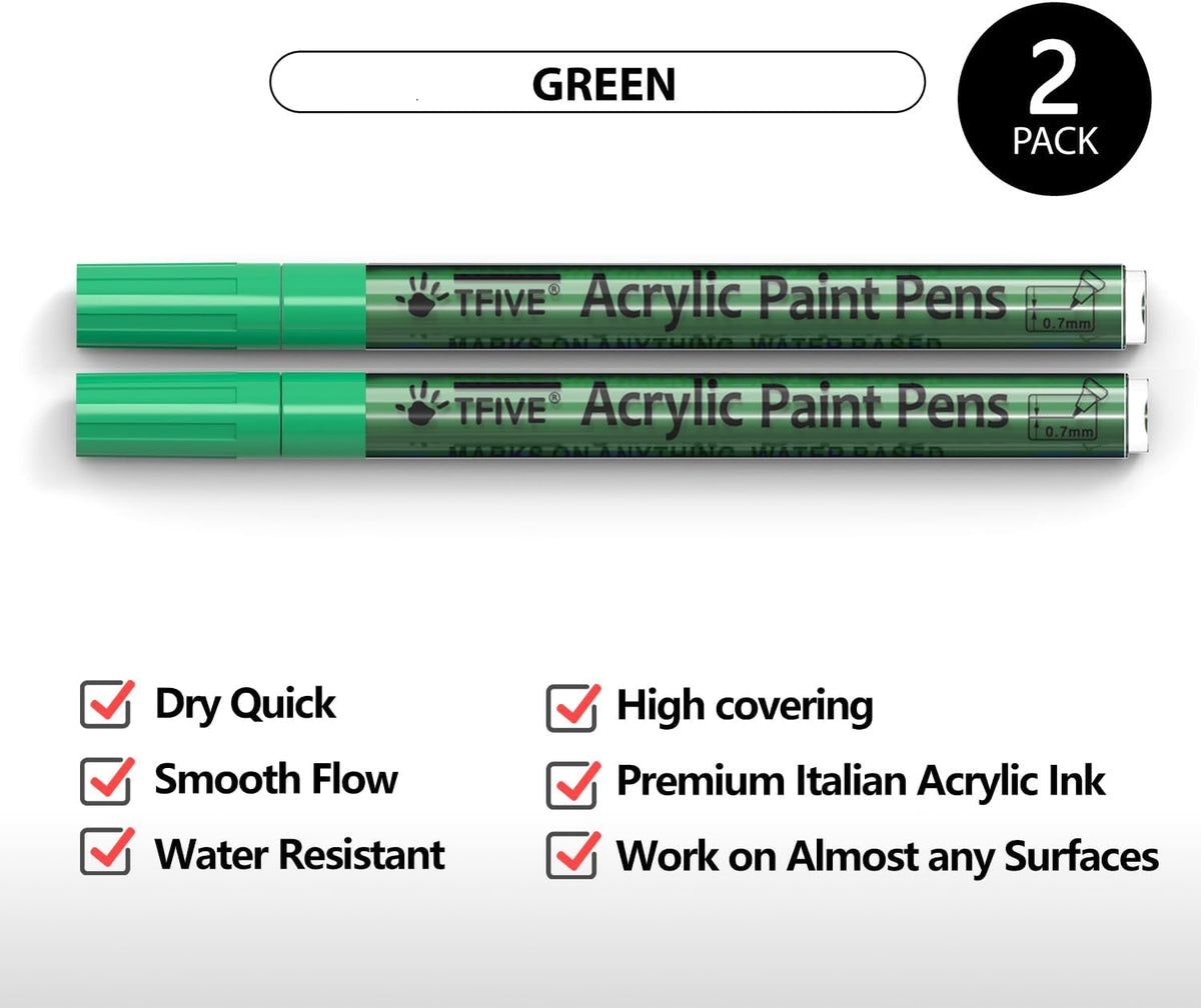 Acrylic Paint Markers Pens, White & Black 0.7mm Extra Fine Tip