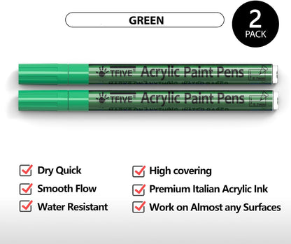Acrylic Paint Markers Pens, White & Black 0.7mm Extra Fine Tip