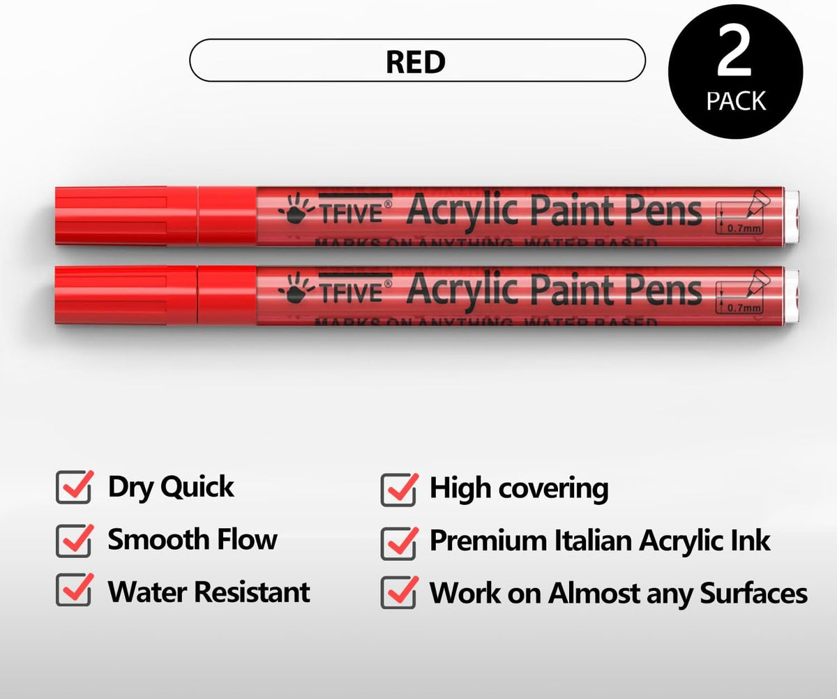 Acrylic Paint Markers Pens, White & Black 0.7mm Extra Fine Tip
